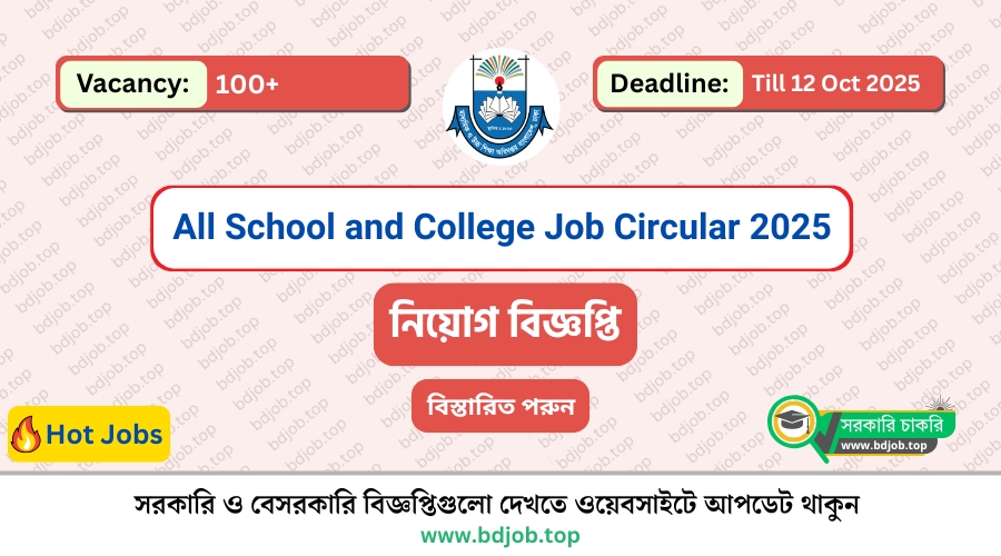 All School and College Job Circular 2025